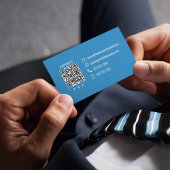 Simple Monogram QR Code Blue | Connect with Me 名刺