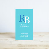 Simple Monogram QR Code Blue | Connect with Me 名刺