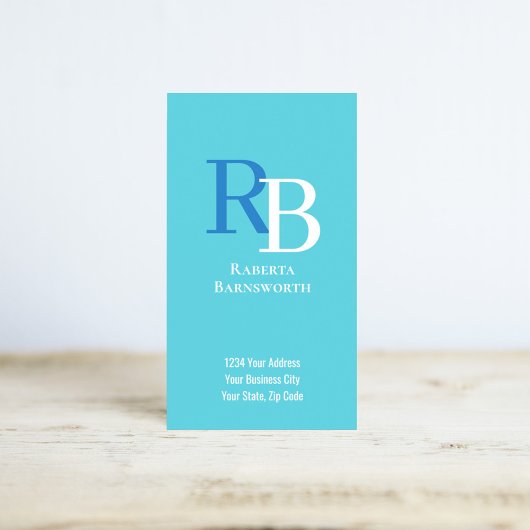 Simple Monogram QR Code Blue | Connect with Me 名刺