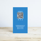 Simple Monogram QR Code Blue | Connect with Me 名刺