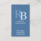 Simple Monogram QR Code Blue | Connect with Me 名刺 (正面)