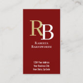 Simple Monogram QR Code Burgundy | Connect with Me 名刺 (正面)