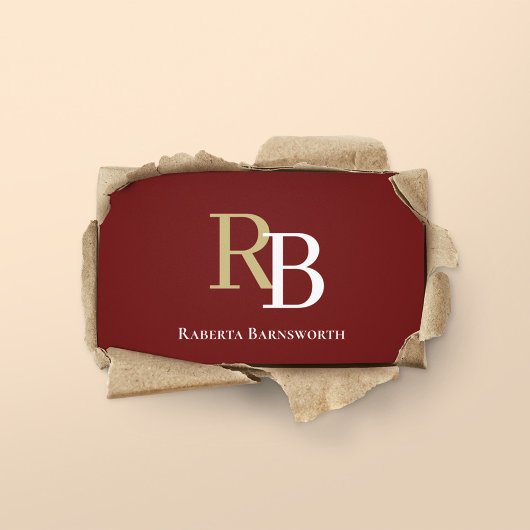 Simple Monogram QR Code Burgundy | Connect with Me 名刺