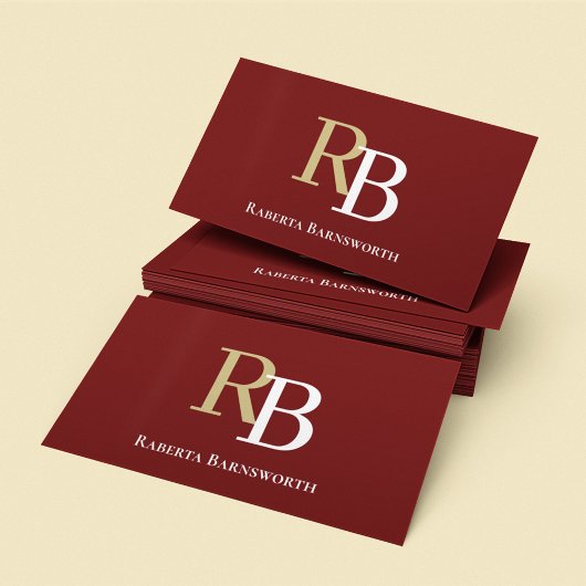 Simple Monogram QR Code Burgundy | Connect with Me 名刺