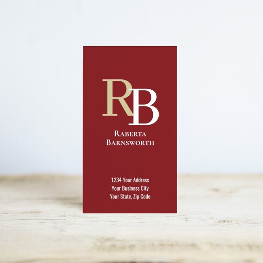 Simple Monogram QR Code Burgundy | Connect with Me 名刺