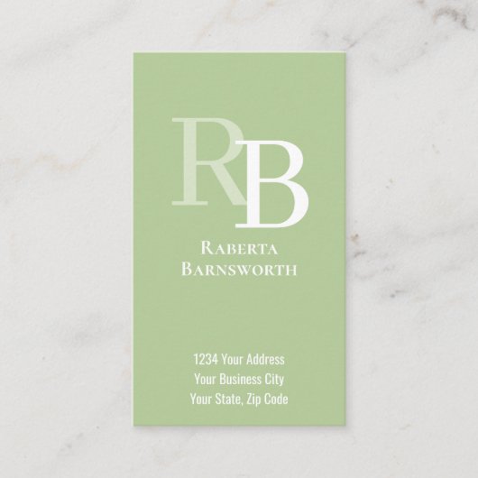 Simple Monogram QR Code Green | Connect with Me 名刺 (正面)