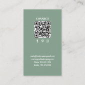 Simple Monogram QR Code Green | Connect with Me 名刺 (裏面)