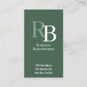 Simple Monogram QR Code Green | Connect with Me 名刺 (正面)