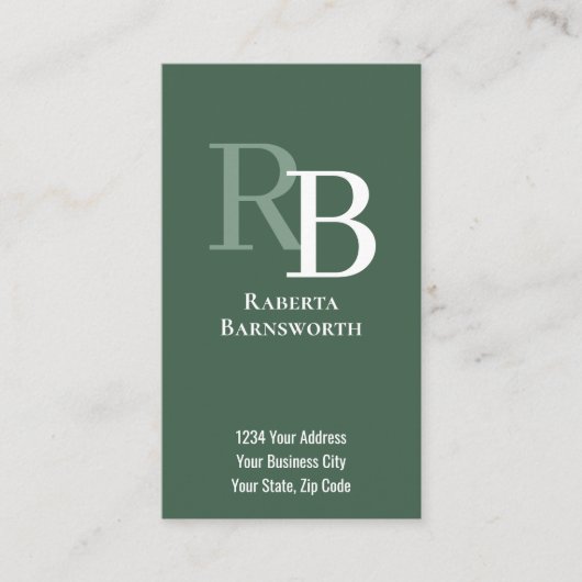 Simple Monogram QR Code Green | Connect with Me 名刺 (正面)