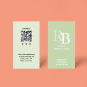 Simple Monogram QR Code Green | Connect with Me 名刺