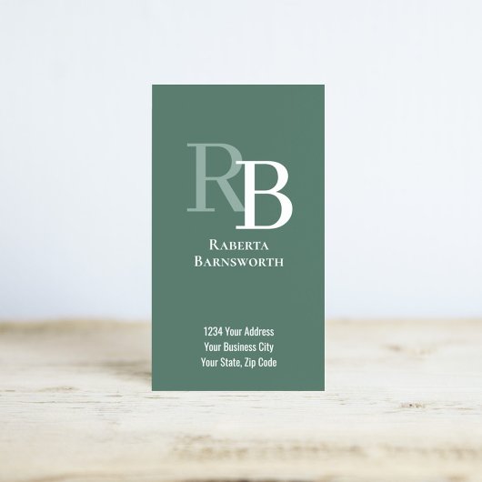 Simple Monogram QR Code Green | Connect with Me 名刺