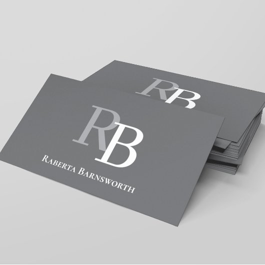 Simple Monogram QR Code Grey | Connect with Me 名刺