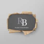 Simple Monogram QR Code Grey | Connect with Me 名刺