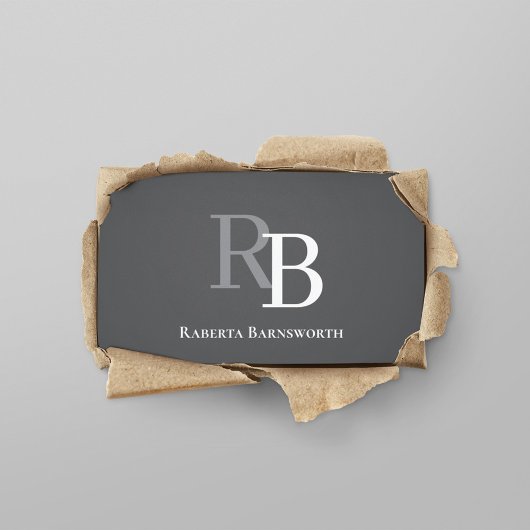 Simple Monogram QR Code Grey | Connect with Me 名刺