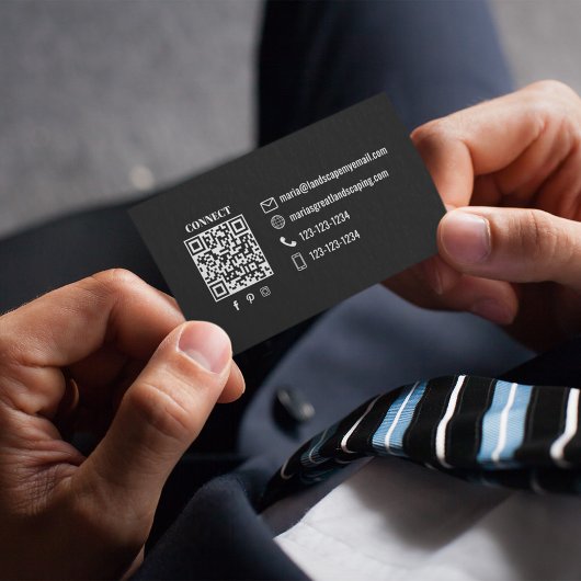 Simple Monogram QR Code Grey | Connect with Me 名刺