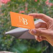 Simple Monogram QR Code Orange | Connect with Me 名刺