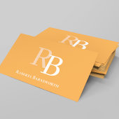 Simple Monogram QR Code Orange | Connect with Me 名刺