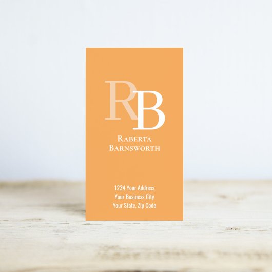 Simple Monogram QR Code Orange | Connect with Me 名刺