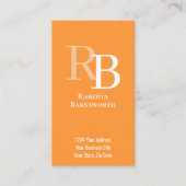 Simple Monogram QR Code Orange | Connect with Me 名刺 (正面)