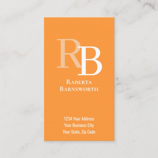 Simple Monogram QR Code Orange | Connect with Me 名刺 (正面)