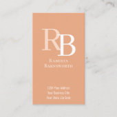 Simple Monogram QR Code Peach | Connect with Me 名刺 (正面)