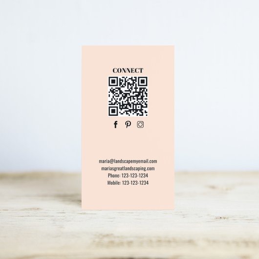 Simple Monogram QR Code Peach | Connect with Me 名刺