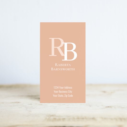 Simple Monogram QR Code Peach | Connect with Me 名刺