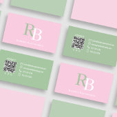 Simple Monogram QR Code Pink | Connect with Me 名刺