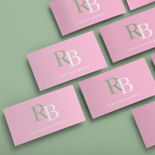 Simple Monogram QR Code Pink | Connect with Me 名刺