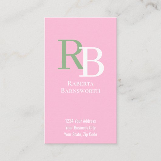 Simple Monogram QR Code Pink | Connect with Me 名刺 (正面)