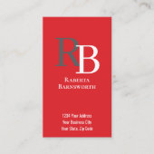 Simple Monogram QR Code Red | Connect with Me 名刺 (正面)