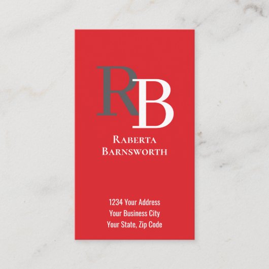 Simple Monogram QR Code Red | Connect with Me 名刺 (正面)