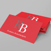 Simple Monogram QR Code Red | Connect with Me 名刺