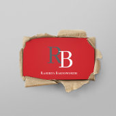 Simple Monogram QR Code Red | Connect with Me 名刺