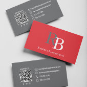 Simple Monogram QR Code Red | Connect with Me 名刺