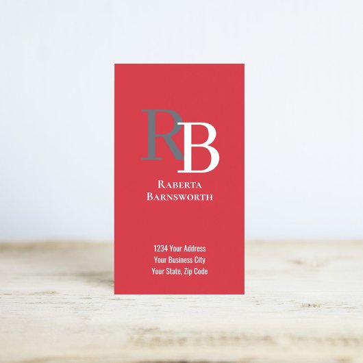 Simple Monogram QR Code Red | Connect with Me 名刺