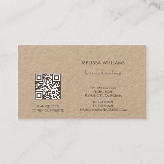 Simple Monogram Rustic 名刺 (裏面)