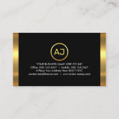 Simple Monogram With Gold Frame 名刺 (裏面)