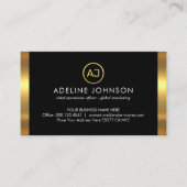 Simple Monogram With Gold Frame 名刺 (正面)