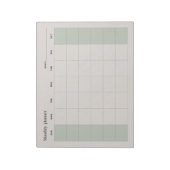 Simple Monthly planner, custom text Sun-Sat ノートパッド (回転)