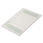 Simple Monthly planner, custom text Sun-Sat ノートパッド (アングル)