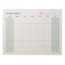 Simple Monthly planner, custom text Sun-Sat