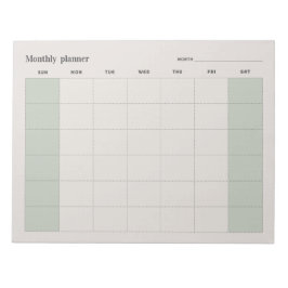 Simple Monthly planner, custom text Sun-Sat ノートパッド