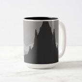 Simple mug with gray mountain landscape ツートーンマグカップ (正面右)