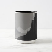 Simple mug with gray mountain landscape ツートーンマグカップ (中央)