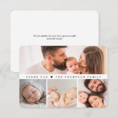 Simple Multi Photos Baby Shower small note サンキューカード (正面/裏面)