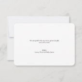 Simple Multi Photos Baby Shower small note サンキューカード (裏面)