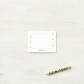 Simple Mustard Wavy Border Heart Stationery ポストイット (デスク上)