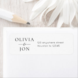 Simple Names and return address Wedding ラベル