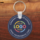 Simple Navy Blue Custom Busines Logo Promotional キーホルダー (正面)